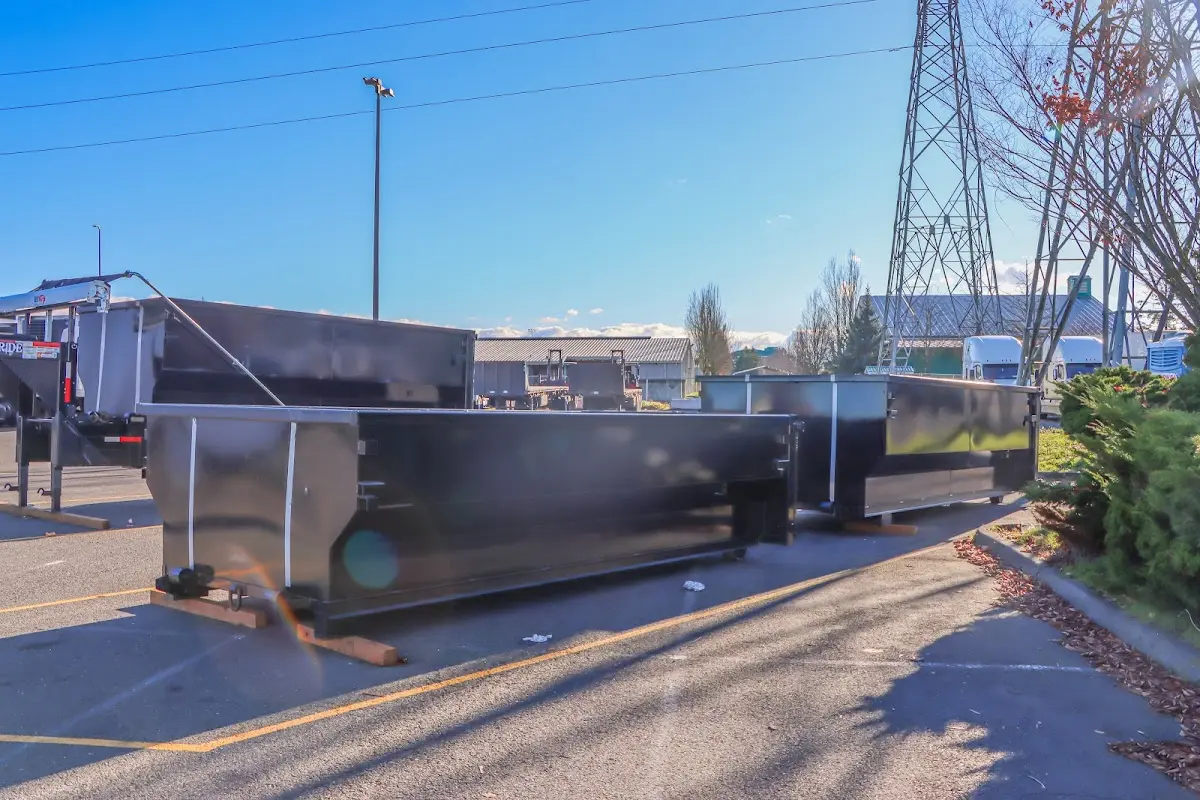 Roll-off dumpster ready for waste disposal at job site for 20 Yard Dumpster Rental in Rifle